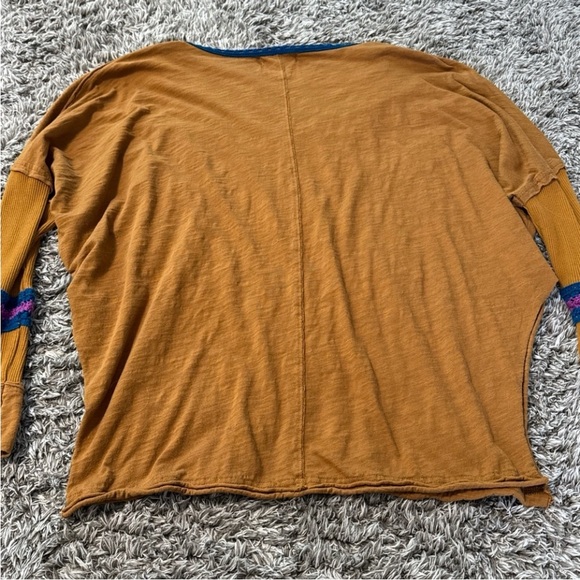 Natural Life mustard oversized boho comfy cotton crochet hippie long sleeve top - Picture 5 of 15